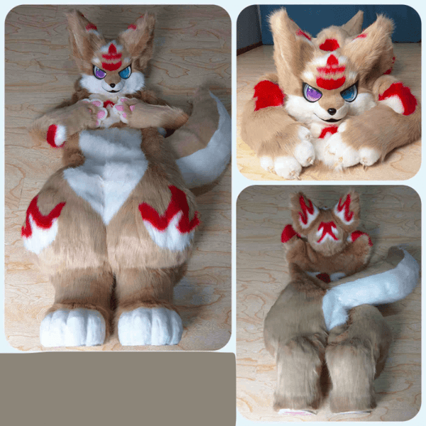 XLarge Brown Red and White Full Fursuit