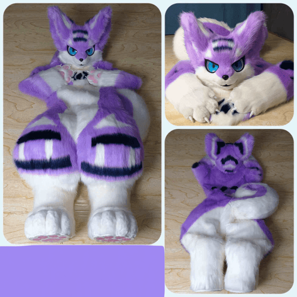XLarge Purple and White Full Fursuit