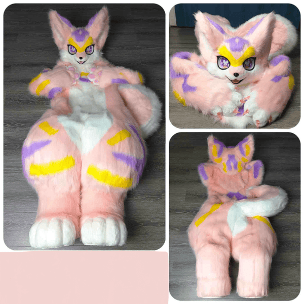 XLarge Pink Yellow and Purple Full Fursuit