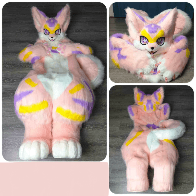 XLarge Pink Yellow and Purple Full Fursuit