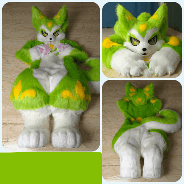 XLarge Green and Yellow Full Fursuit