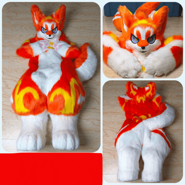 XLarge Orange and Yellow Full Fursuit