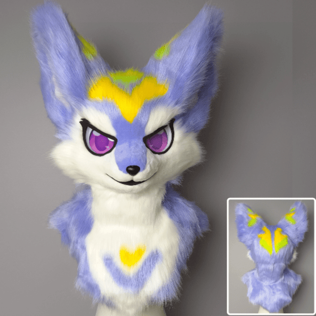 Purple Yellow and Green Fursuit Head