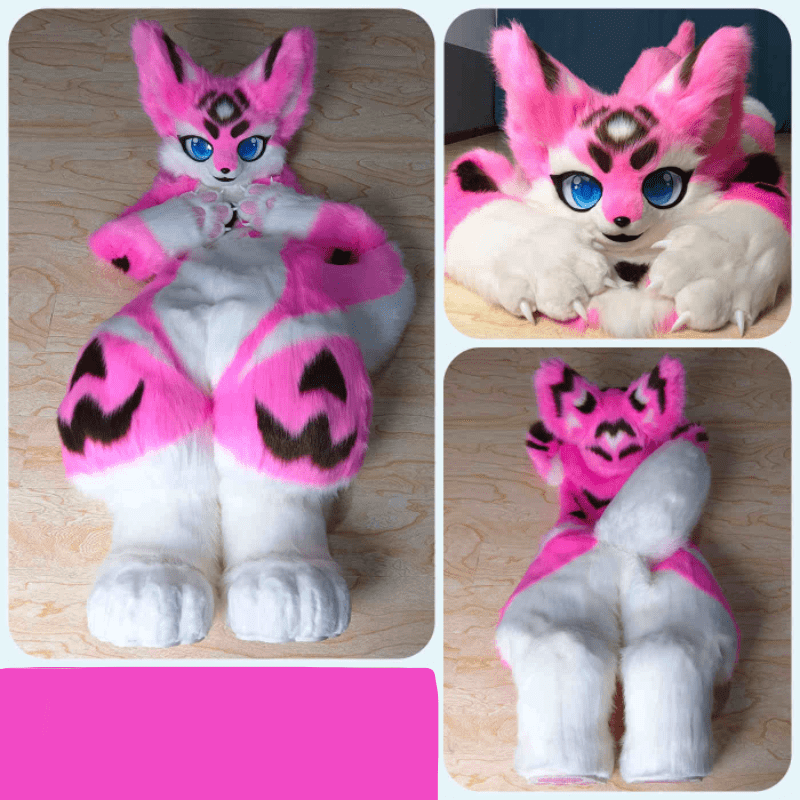 Large Pink and Black Full Fursuit