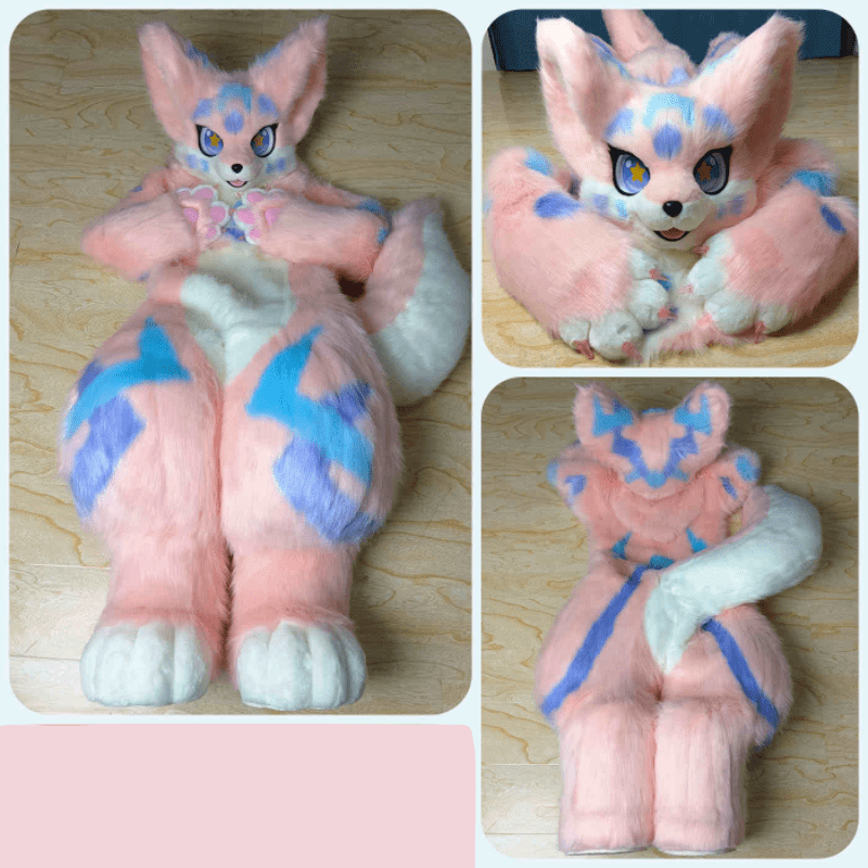 Large Pink and Blue Full Fursuit