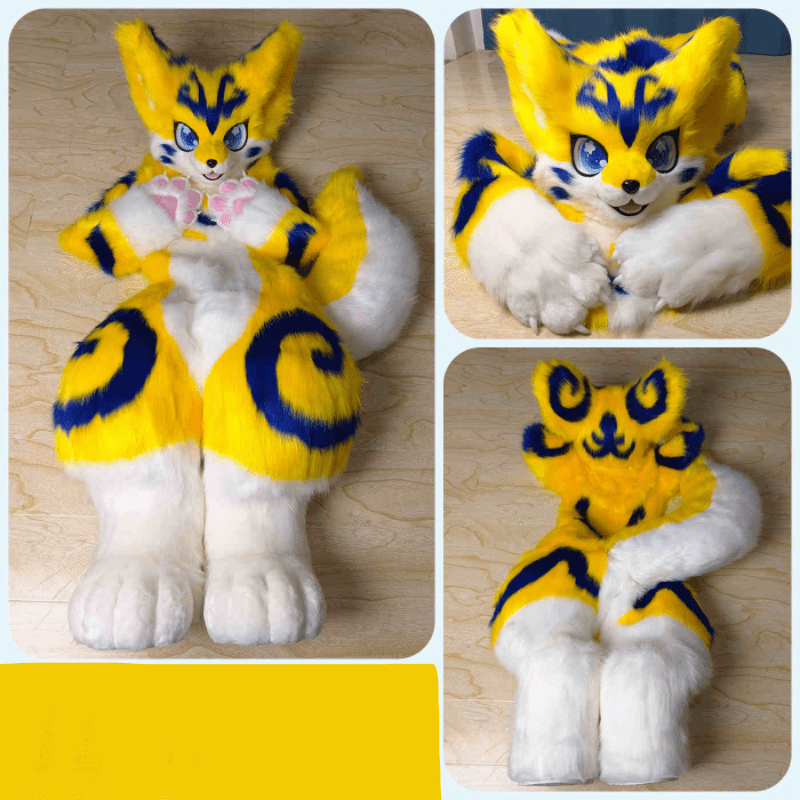 Small Yellow and Navy Full Fursuit