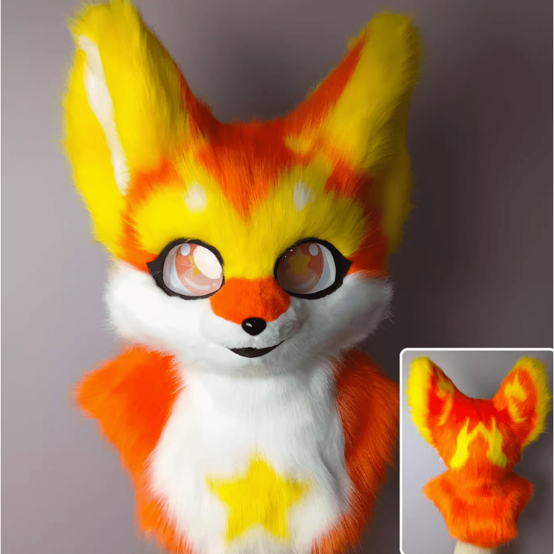 Orange and Yellow Fursuit Head